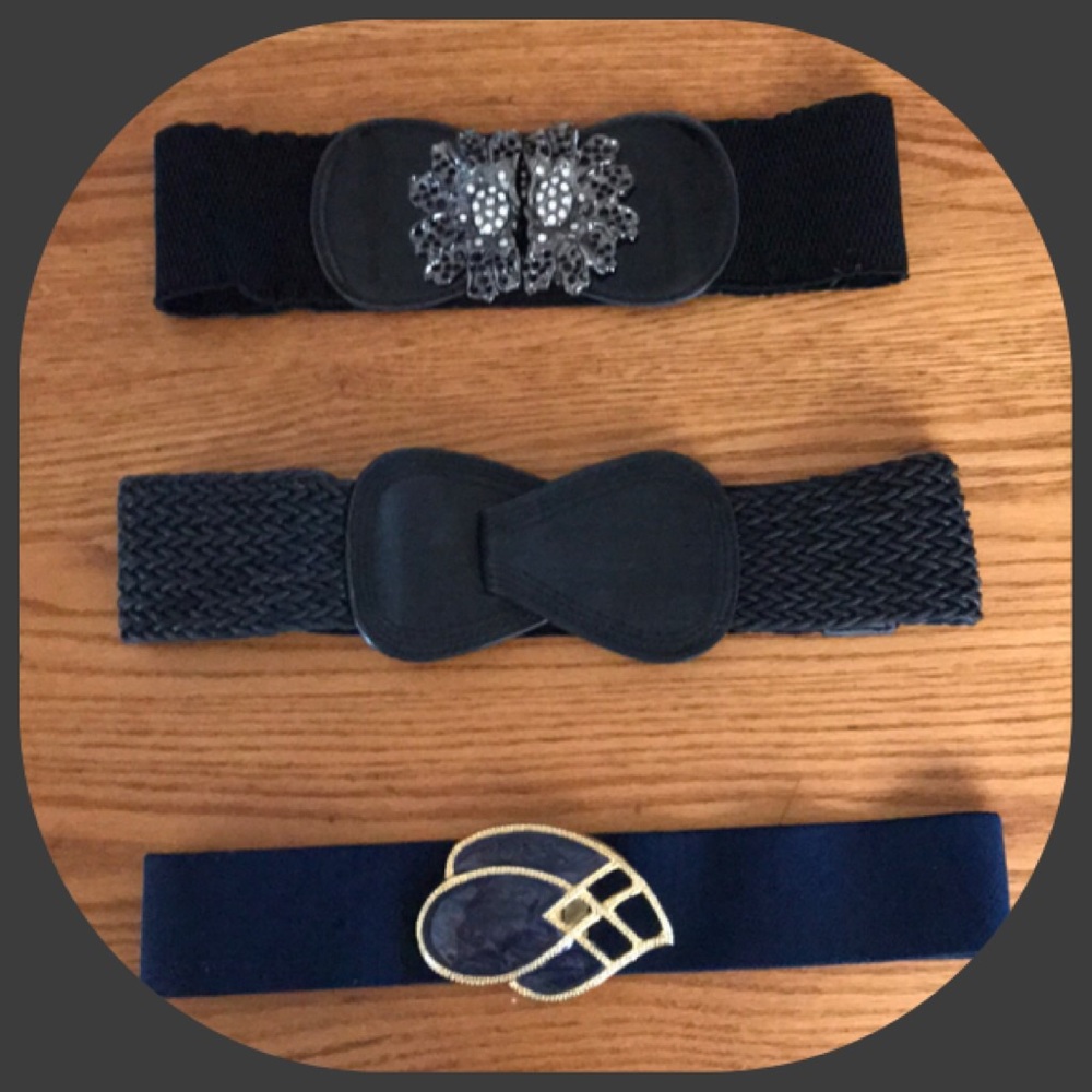 Ladies Stretch Fashion Belts 2-24” and 1-25” 3/pkg